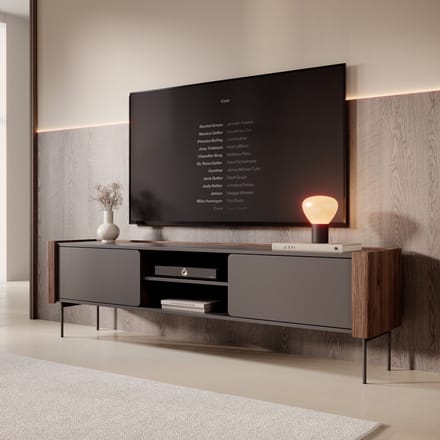 Meubella - Lux - TV-Meubel - Zwart - 180x39x52 cm
