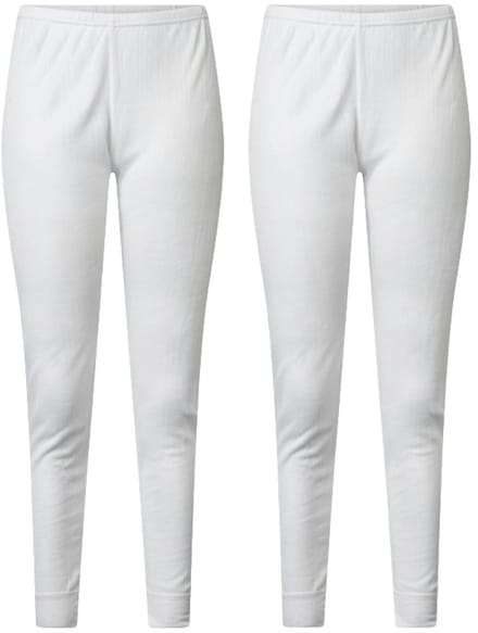 Lunatex - 2 dames thermobroeken - 50% polyester en 50% modal - wit - maat M