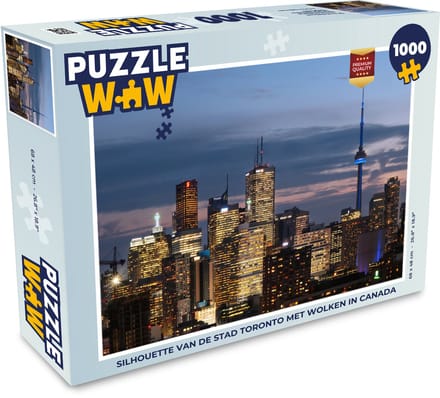 Puzzel Silhouette van de stad Toronto met wolken in Canada - Legpuzzel - Puzzel 1000 stukjes volwassenen