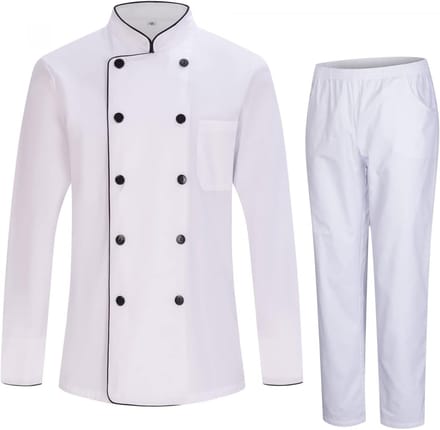 Koks Kleding - Uniform Set - Keuken Werk - Ademend Materiaal - Zwart
