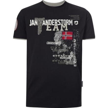 Jan Vanderstorm herren T-Shirt - 60/62 - zwart - Plus Size