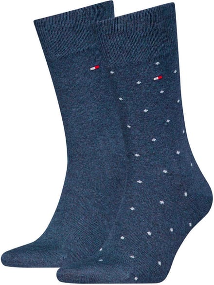 Tommy Hilfiger heren sokken met stippen 2-pack - Jeans - 43-46