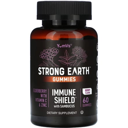 YumVs Strength Earth Gummies, immuunschild met zeekraal, bessen, 60 gummies
