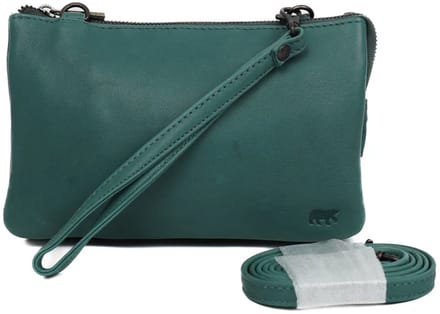 Bear Design Uma Leren Schoudertas / Clutch - Aqua