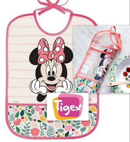 Tigex | Waterdichte Slabbetje | Disney Minnie | Roze | 6 m+ Roze