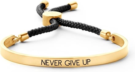 Key Moments 8KM BC0035 Open Bangle 5mm Never Give Up - zwart