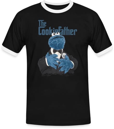 Sesamstraat Koekiemonster The Cookiefather Mannen Contrast Shirt