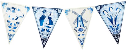 Vlaggenlijn Delftsblauw | Set á 3 stuks | Dubbelzijdig | 10 meter