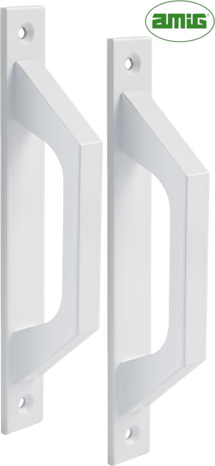 AMIG Deurgreep Schuifdeur – 198 x 25mm – Aluminium – Loftdeur - Wit - 2 Stuks