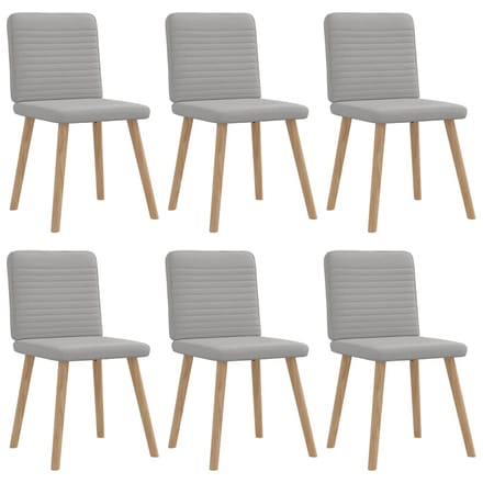 vidaXL Eetkamerstoelen 6 st stof wolk grijs