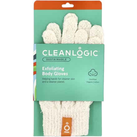 CleanLogic, gants de corps exfoliants durables, 1 paire blue