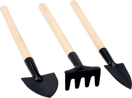 Set kleine tuingereedschap troffel, transplanter, hark