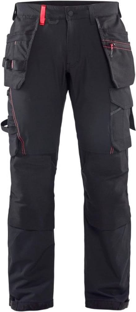 Blaklader Werkbroek met 4-weg stretch 1522-1645 - Zwart/Rood - C52