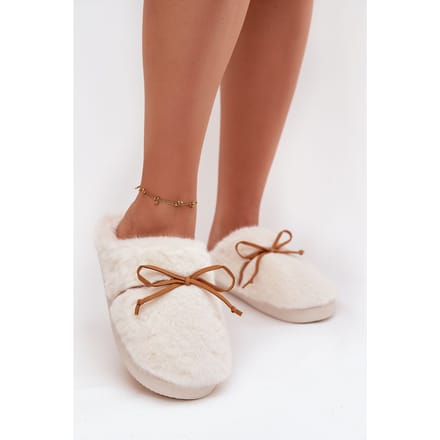 Soft Bow Slippers - Weiß / 36/37
