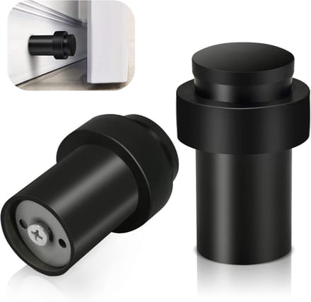 Set van 2 Deurstoppers - Deurstoppers Zwart- 6x4x4Cm - Deurbuffer Geschikt Voor binnen en buiten