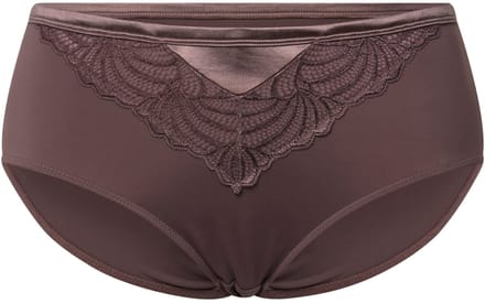 Ulla Popken - Dames - Midislip kant microvezel - Aarde - Maat 58+