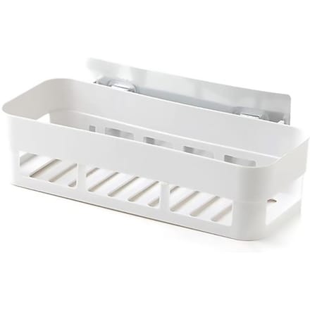 Plastic Wandgemonteerde Zelfklevende Douchemand Opbergplank Organizer voor Thuis Badkamer (Wit) wit