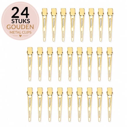 Haar in Stijl® 24 Goud Metal Clips - Haarklem - Kapper Haartools