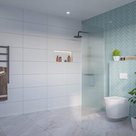 FugaFlow Eccelente Vetro Inloopdouche - ribbel glas - 70x200cm - 8mm - nano - blind inbouw profiel