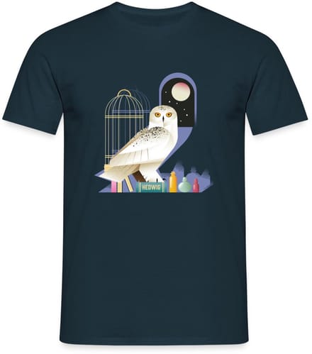 Harry Potter Hedwig De Uil Bij Nacht T-Shirt Heren