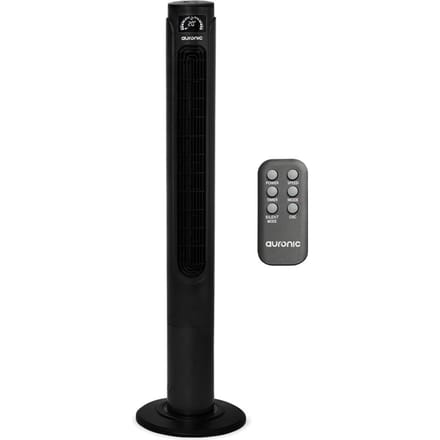 Auronic Torenventilator - Staande Ventilator met Afstandsbediening - Vloerventilator - Timer - Kolomventilator - Fan - 55W - 45dB - 118cm - Zwart