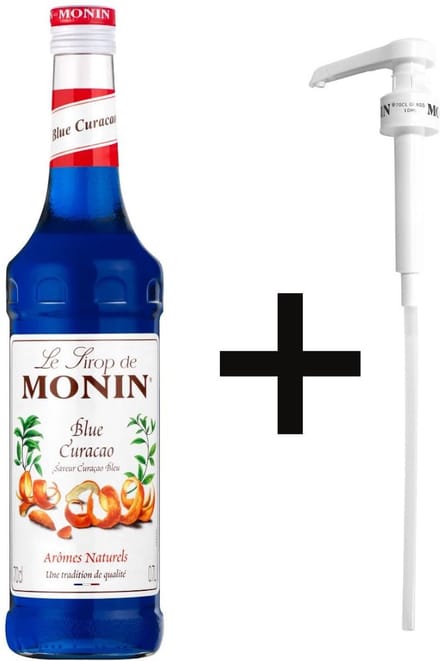 Monin Blue Curacao 70cl Koffiesiroop Met Doseer Pompje