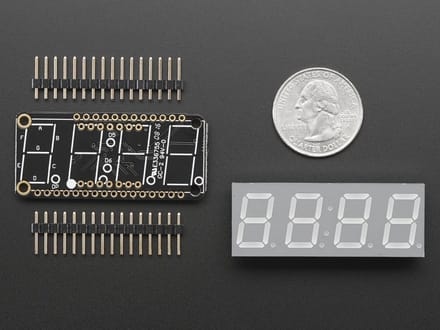0.56 inch 4-Digit 7-Segment FeatherWing Display - White Adafruit 3109