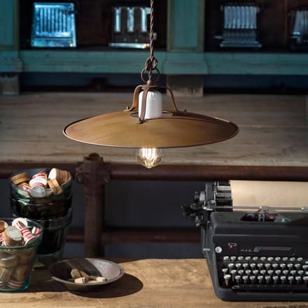 Ferroluce Hanglamp RICCARDO met Gross metalen kap