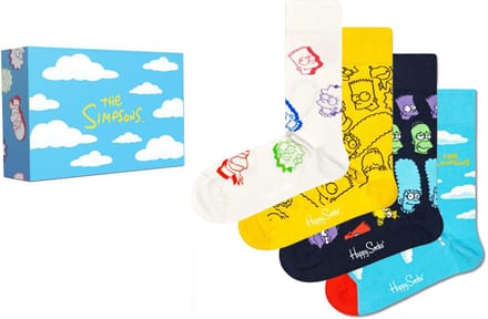 Happy Socks unisex giftbox 4P sokken clouds in the sky multi (The Simpsons)