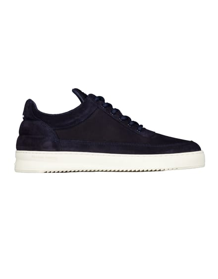 Filling Pieces 122610300353 Sneakers Donkerblauw Low Top Suede Grain