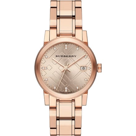 Burberry - Diamantruit Gestempelde Dameshorloge