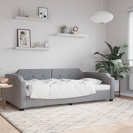 vidaXL - Slaapbank - 100x190 - cm - stof - lichtgrijs