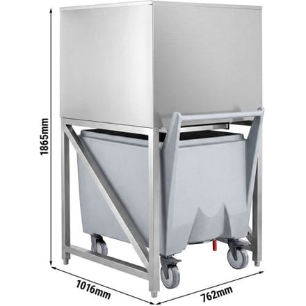 GGM Gastro Eisvorratsbehälter - 250 kg - inkl. Transportwagen - für Eisbereiter EWI212VHN, EWI403VHN, EWMI335, FEI220 & FEI220N Zilver