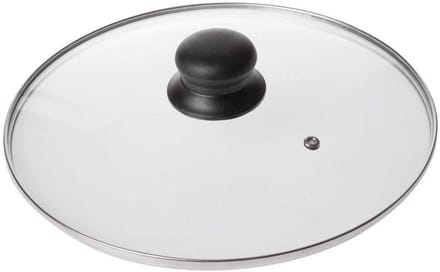 Glazen deksel 26 cm universeel pannendeksel met stoomopening en koel handvat