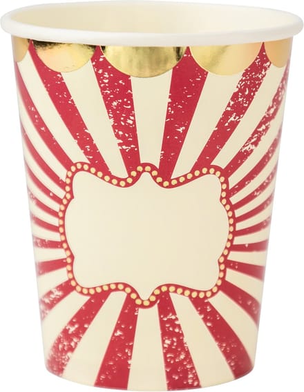 ARTYFETES - 8 Vintage Circus Bekers 255 ml van karton