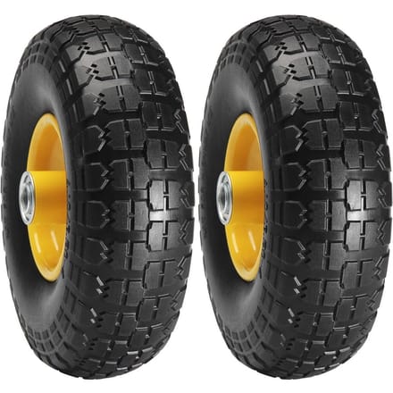 Roue Pneu Run-Flat PU Solide Pneu Tubeless Sans Crevaison 10  Lot de 2 400 lbs