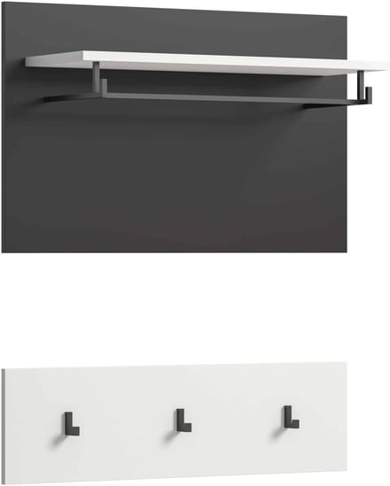 Canu garderobekastpaneel wit NB Basaltgrijs NB - 27x80x73cm
