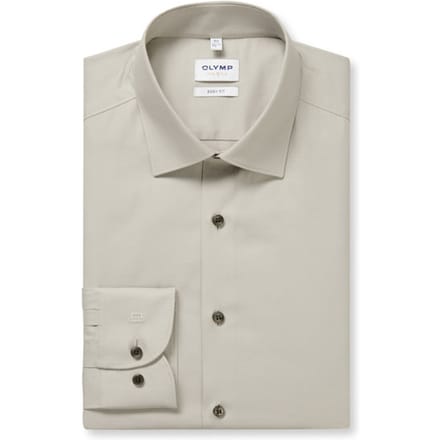 OLYMP Level Five Overhemd, Body Fit, Kent, Taupe