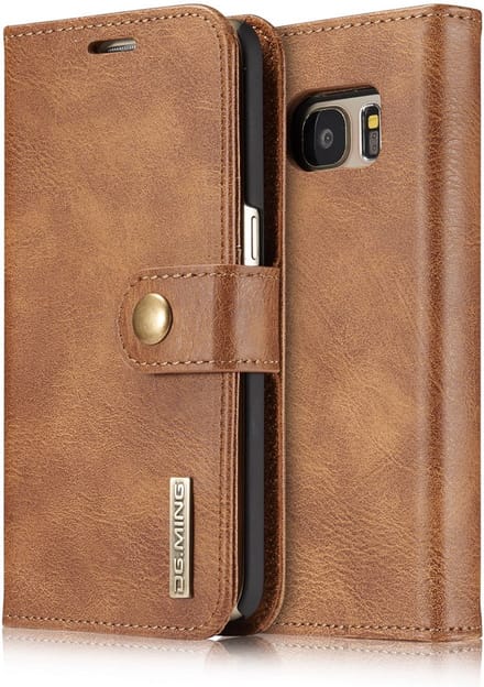 Samsung Galaxy S7 Leren Portemonnee Hoesje - Camel 2-in-1 Cover - DG.Ming