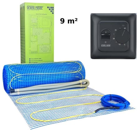 Elektrische vloerverwarmingsset 9 m², 170 W/m² + MST-10 Thermostaat, Grand Meyer