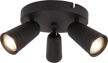 Chericoni Spero Plafondspot - 3 lichts - Ø6 cm - GU10 - Zwart