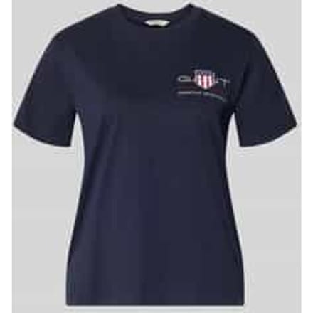T-shirt met ronde hals en labelstitching