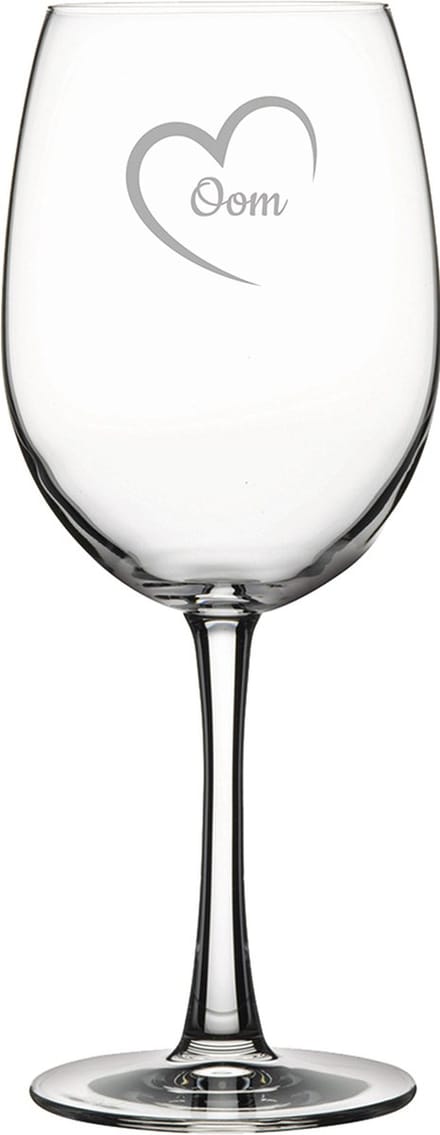 Gegraveerde Rode wijnglas 58cl Oom met hartje