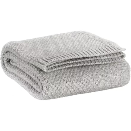 Gebreide gerecycleerde plaid Vivaraise - Danilo (Perle) - 130 x 160 cm