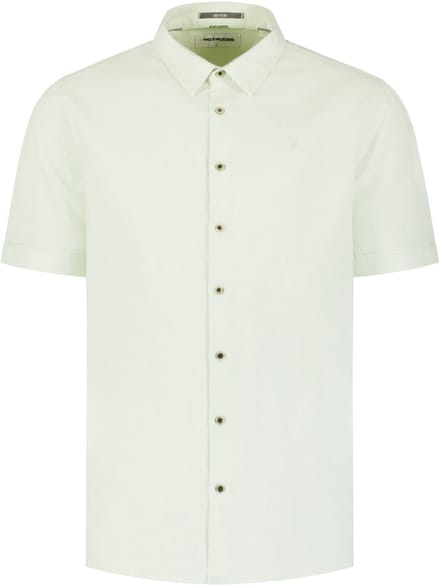 No Excess Shirt short sleeve with linen seagreen