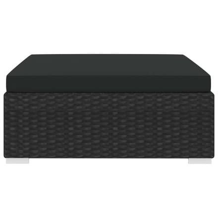 vidaXL - Voetensteun - 1 - st - met - kussen - poly - rattan - zwart