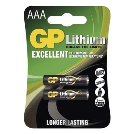 GP Lithium AAA Batterijen 2 Stuks