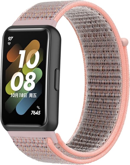 Nylon bandje - geschikt voor Huawei Band 7 - zandroze