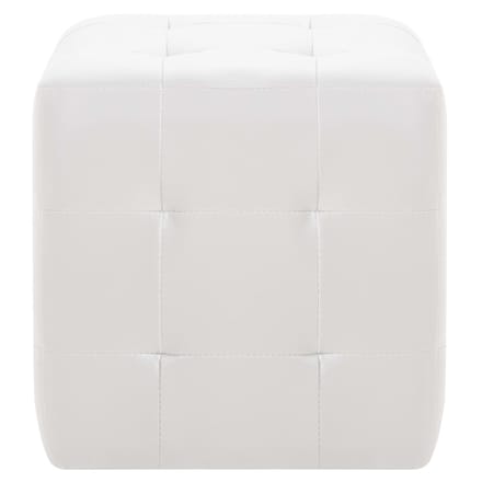 vidaXL - Poef - 2 - st - 30x30x30 - cm - kunstleer - wit