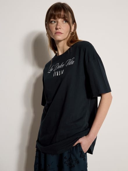 La Dolce Vita T-shirt met borduursel